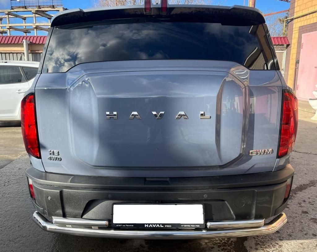 Защита заднего бампера двойная 60+42мм