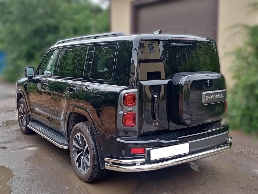 Защита заднего бампера "волна" d-76+43